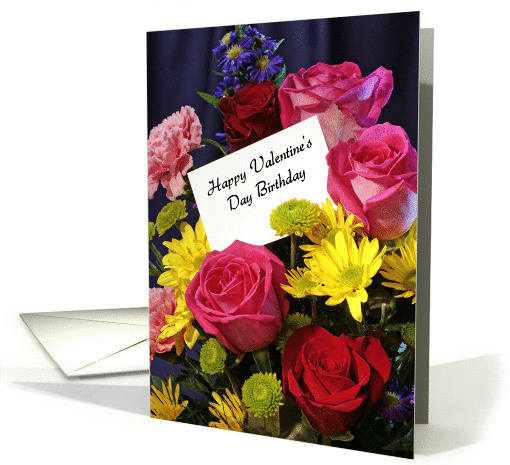 Valentine's Day Birthday Greeting Card-Bouquet of Roses card (660260)