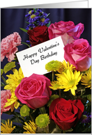 Valentine’s Day Birthday Greeting Card-Bouquet of Roses card