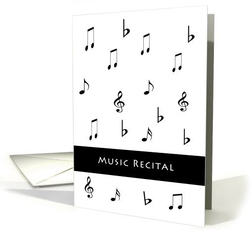 Music Recital Invitation Greeting Card-Musical Notes card (660441)