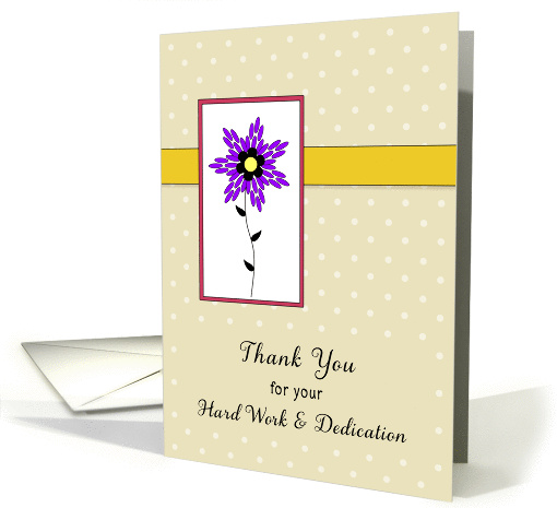 For Employee Thank you Greeting Card-Purple Flower-Business card