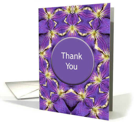 For Employee Thank You Card, Kaleidoscope of Purple Flowers card