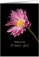 Be My Flower Girl Paper Greeting Cards, Pink Flower Photograph card