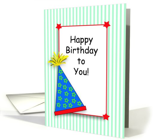 Happy Birthday to You, Party Hat, Stars card (667661)