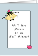Bell Ringer Invitation, Bells, Ribbon, Hearts card