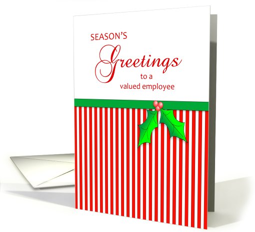 Employee Season's Greetings, Business Christmas, Holly,... (670566)