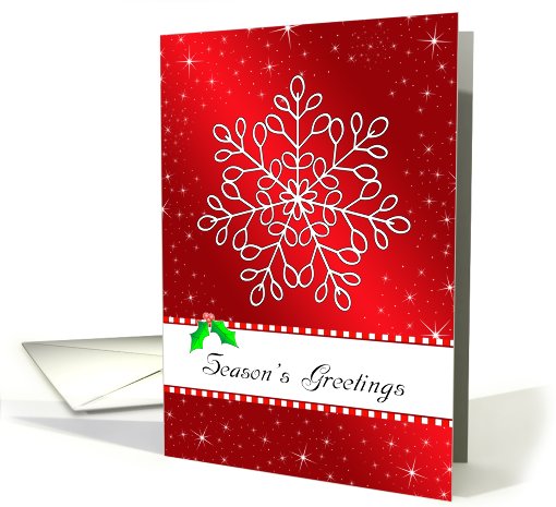 Season's Greetings, Snowflake Holiday Design card (672852)