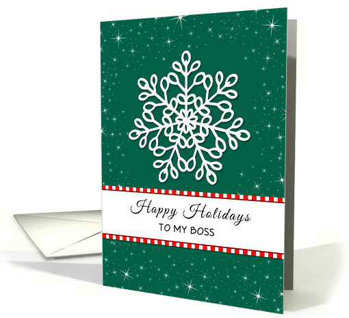 For Boss Christmas Greeting Card-Happy Holidays-Snowflakes card