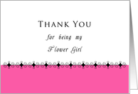 Thank You for being my Flower Girl, Scroll Border with Pink card