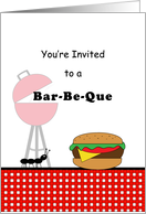 Barbeque-BBQ Party Invitation Greeting Card-Grill-Hamburger-Picnic card