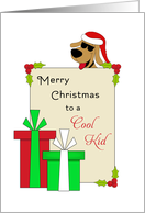 For Cool Kid Christmas Card-Dog Wearing Sunglasses-Christmas Presents card