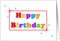 Happy Birthday Colorful Letters card