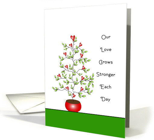 Love Card with Tree filled with Hearts in Red Pot card (682511)