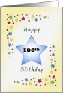 100th Birthday with Stars card
