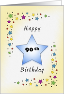 90th Birthday with Stars card