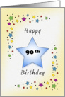 90th Birthday with Stars card