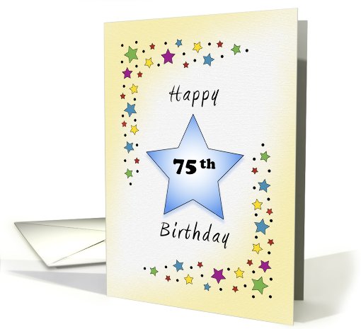 75th Birthday with Stars card (684427)