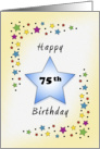 75th Birthday with Stars card