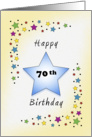 70th Birthday with Stars card