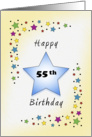 55th Birthday with Stars card