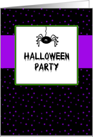 Halloween Party Invitation Card with Spider card