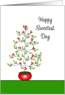 Sweetest Day Card with Tree Covered in Red Hearts-Love-Romance card