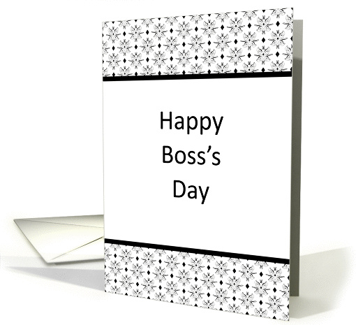 Boss's Day Card with Black and White Background Design card (690868)