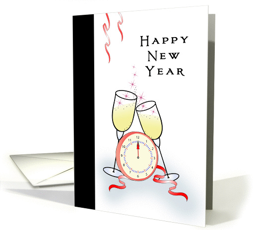 Business Happy New Year Greeting Card with Champagne... (696374)