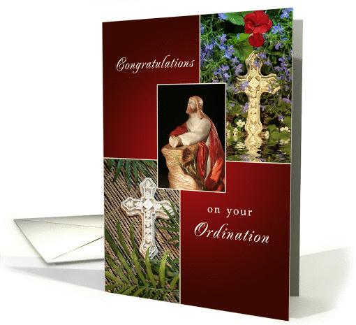Congratulations on Your Ordination Greeting Card-Crosses-Jesus card