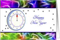 Happy New Year Greeting Card with Clock card