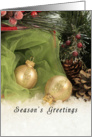 Business Season’s Greetings Christmas Card with Gold Ornaments card