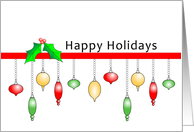 Happy Holidays Retro Christmas Ornaments with Holly card