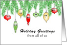 From All Of Us Business Christmas Holiday Greeting Card, wiith Ornaments card