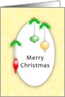 Merry Christmas, Ornaments in Oval card