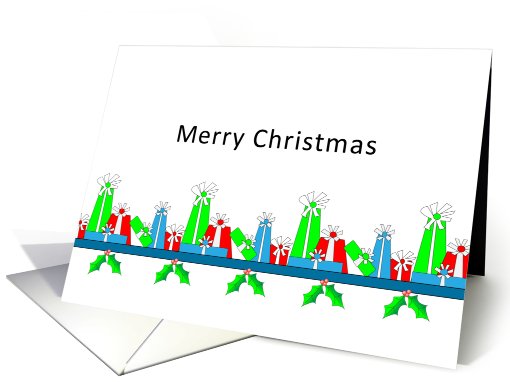 Merry Christmas Card with Retro Presents card (700461)