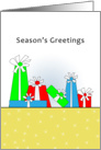 Season’s Greetings, Christmas Retro Presents card
