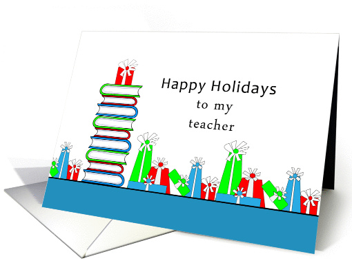 For Teacher Christmas Greeting Card-Happy... (700611)