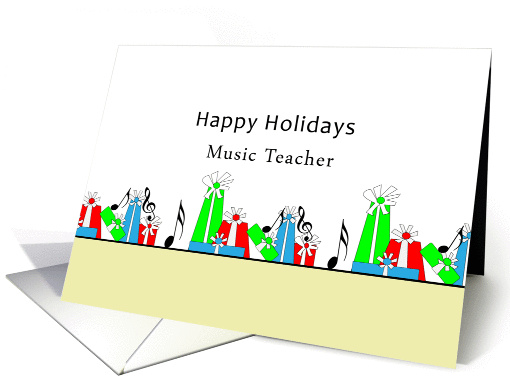 For Music Teacher Christmas Greeting Card-Happy Holidays -... (700621)