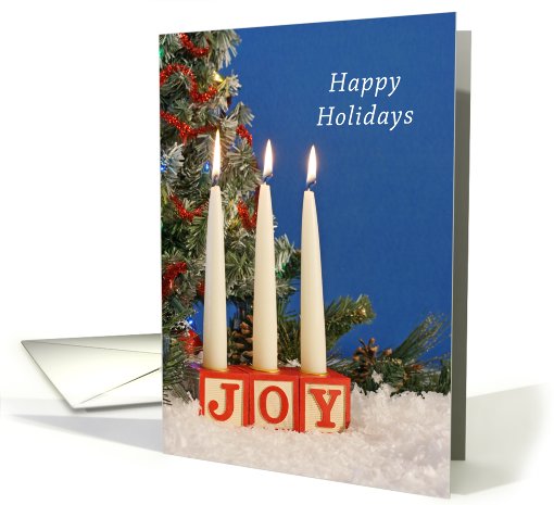 Joy Christmas Candle Card, Happy Holidays card (700944)
