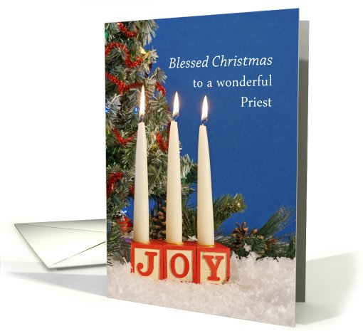 Priest, Blessed Christmas Card, Candles, Joy card (701074)