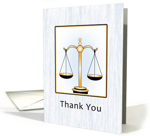 Thank You Card from Lawyer or Law Firm, Scales of Justice card
