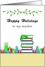Teacher Christmas Retro Presents, Books card