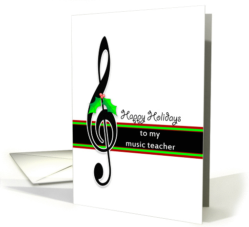 For Music Teacher Christmas Greeting Card-Happy... (704944)