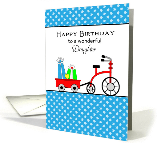 For Daughter Birthday Card with Wagon, Bike and Presents card (707313)