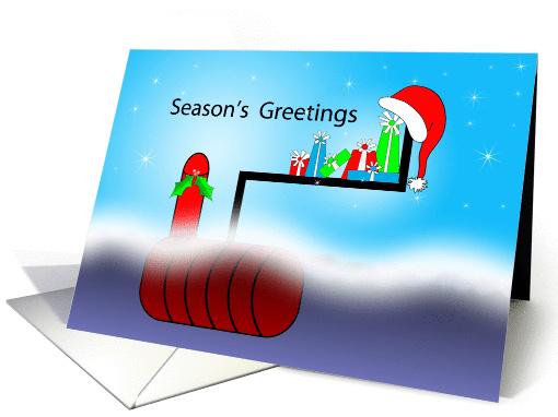 Busines Underground Fuel Tank Christmas Greeting Card-UST-AST card