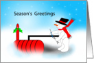 Underground Fuel Tank Christmas Card, Snowman, Tools card