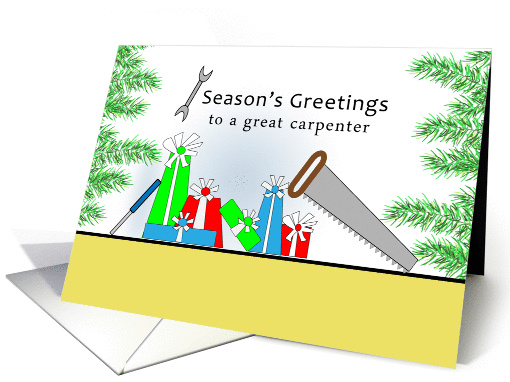 For Carpenter Christmas Card-Season's Greetings-Retro... (707944)