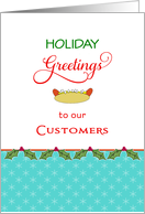 Hot Dog Meat Casing Christmas Card-Onions, Bun, Holiday Greetings card