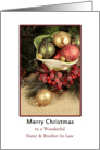 Sister & Brother In Law Christmas Card, Ornaments in Bowl card