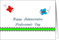 Administrative Professionals Day Greeting Card-Red, Blue, Butterflies card