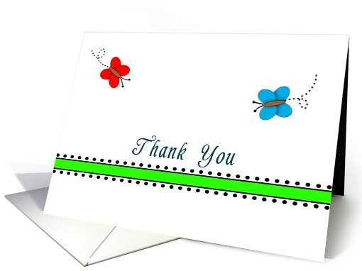 Thank You Paper Greeting Card with Butterflies card (711855)